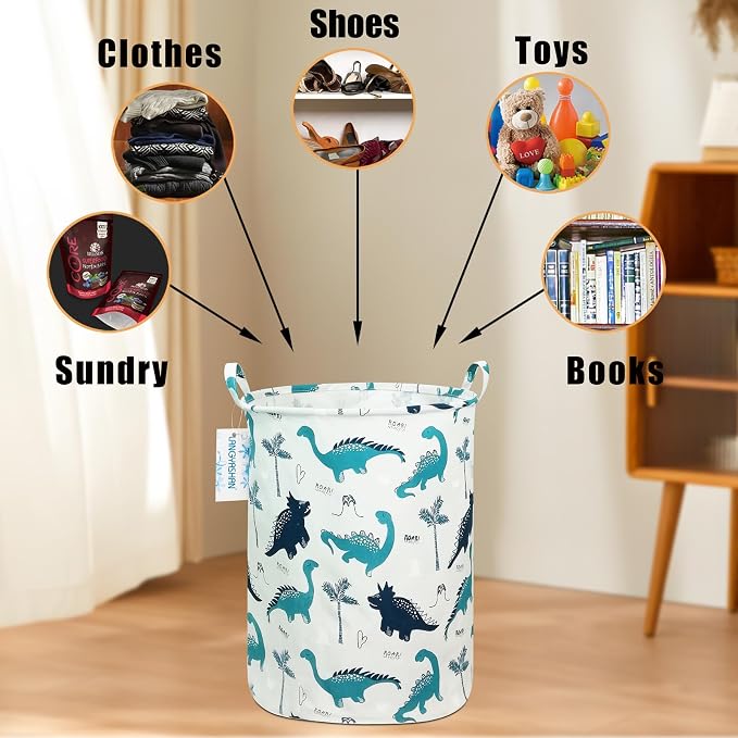 LANGYASHAN Laundry Basket Canvas Fabric Collapsible Organizer Basket - Image 4