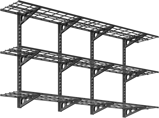 FLEXIMOUNTS 2 Pack 3-Tier 1x3ft Garage Storage Wall Shelving, 12x36inch per by FLEXIMOUNTS
