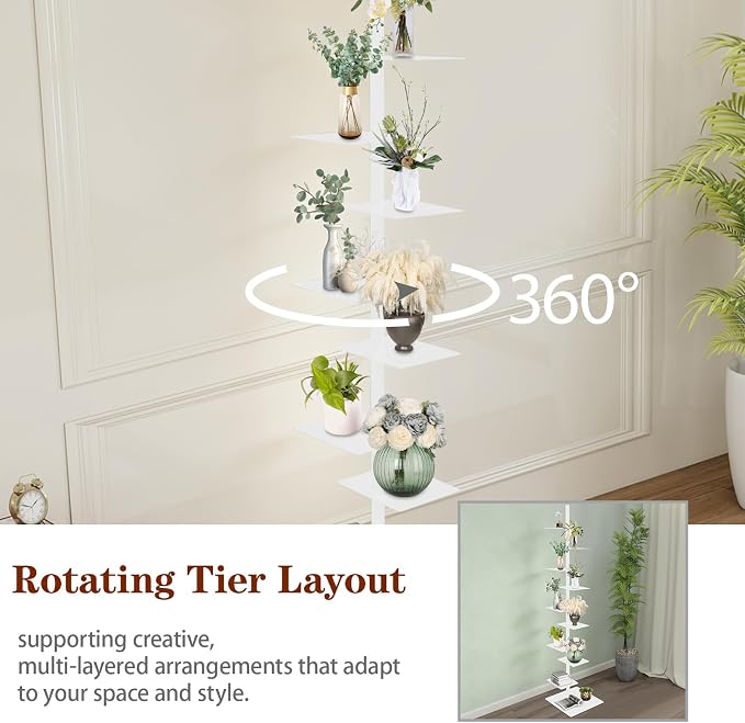 9 Tier Metal Spine Bookshelf Tower, Adjustable Vertical Tower - Image 5