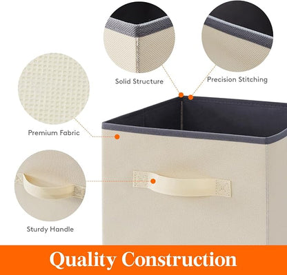 Lifewit Storage Cubes, 11 Inch Organizer Bins, 18L Beige, 12 Packs | Foldable - Image 3