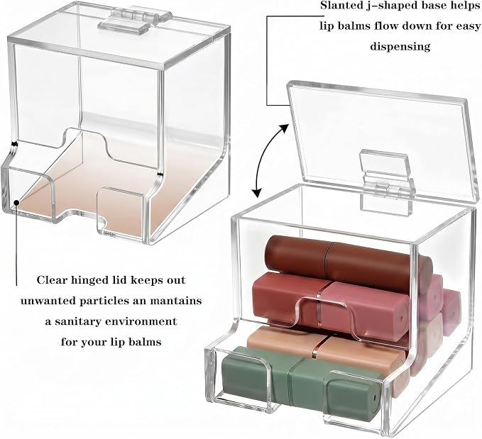 2 Pack Clear Acrylic Lip Balm Holder - Image 3