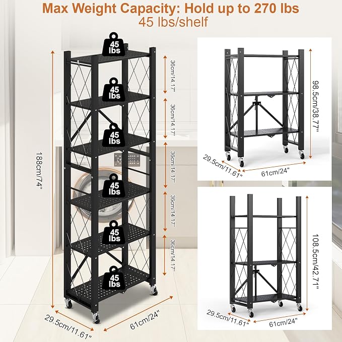 6-Tier Foldable Storage Shelves - Image 2