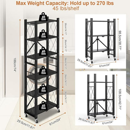 6-Tier Foldable Storage Shelves - Image 2