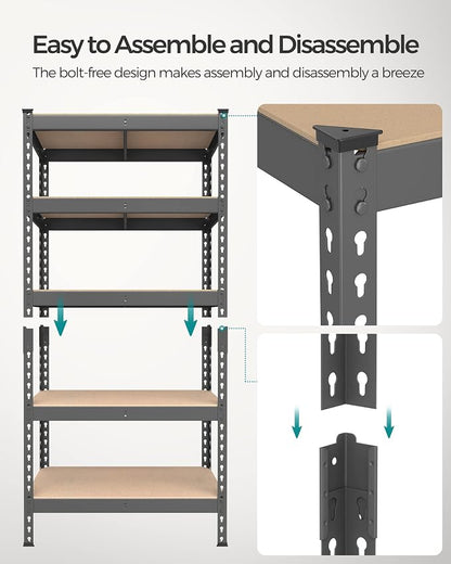 SONGMICS 5-Tier Storage Shelves, Load 2310 lb, Garage Storage, Boltless Assembly - Image 6