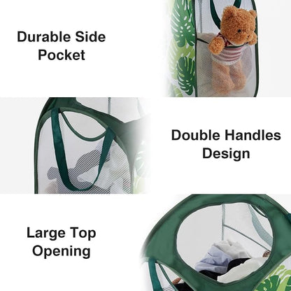TECHMILLY Collapsible Mesh Pop Up Laundry Hamper - Image 4