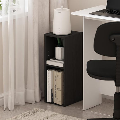 Furinno Fulda Book Shelf, 2-Tier Narrow Bookshelf, Bookcase - Image 2