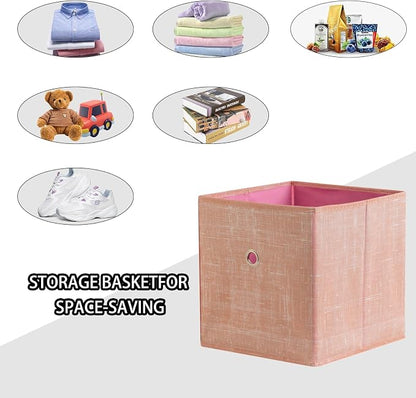 Foldable Storage Cubes Bins, 11 Inch Cloth Storage Cube Fabric Storage Box - Image 3