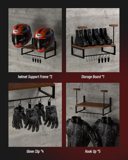Vieshful Motorcycle Helmet Holder Wall Mount, Helmet Organizer Rack - Image 4