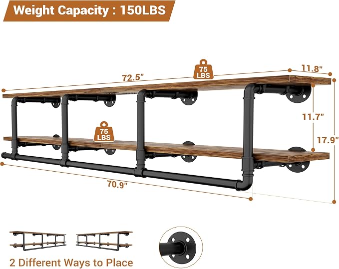 Aheaplus Industrial Pipe Clothes Rack - Image 7