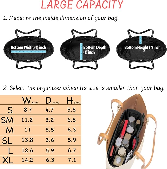 DailyPlus Felt Bag Organizer Insert - Image 6