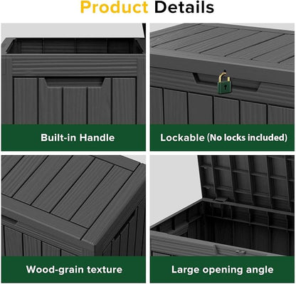 EasyUp 50 Gallon Outdoor Storage Box Waterproof Lockable Deck Boxes | UV - Image 4