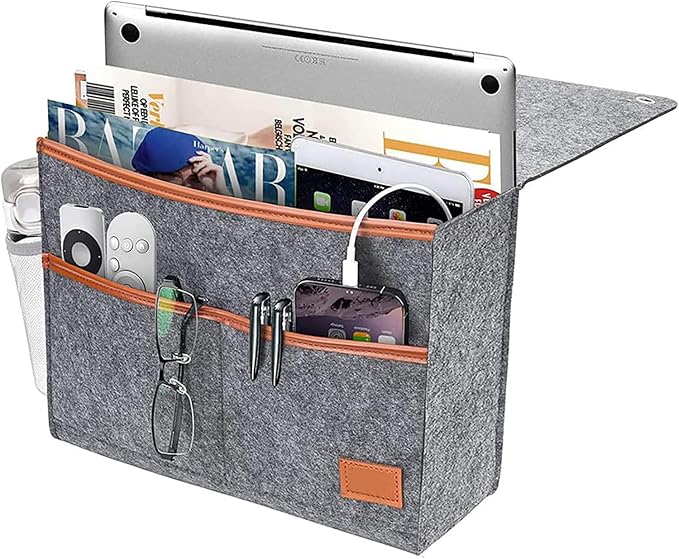 Bedside Caddy, Felt Bedside Storage Organizer, Hanging Storage by KAKKOII