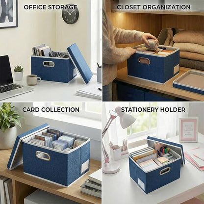 PRANDOM Storage Bins with Lids Linen Fabric Foldable Storage Boxes Organizer - Image 7