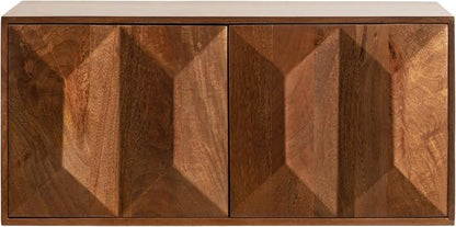 Kate and Laurel Ranier Modern Wooden Two-Door Wall Cabinet, Walnut Brown - Image 8