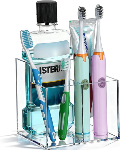 Toothbrush Holder, Large Capacity Electric Toothbrush and Toothpaste Holder by Unknown