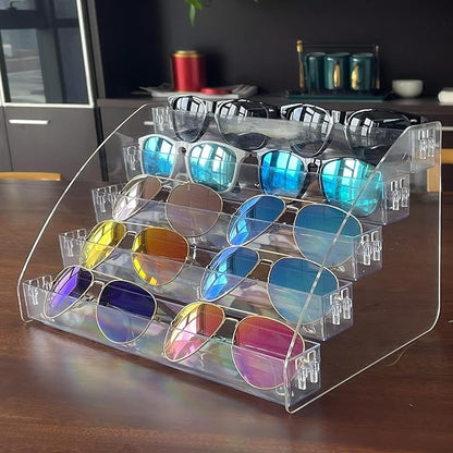 Sunglasses Organizer Clear Eyeglasses Display Case Sticker Display Tray Box by MineSign