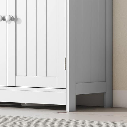 HOMCOM Under Sink Bathroom Cabinet, Pedestal Sink Storage Cabinet - Image 9