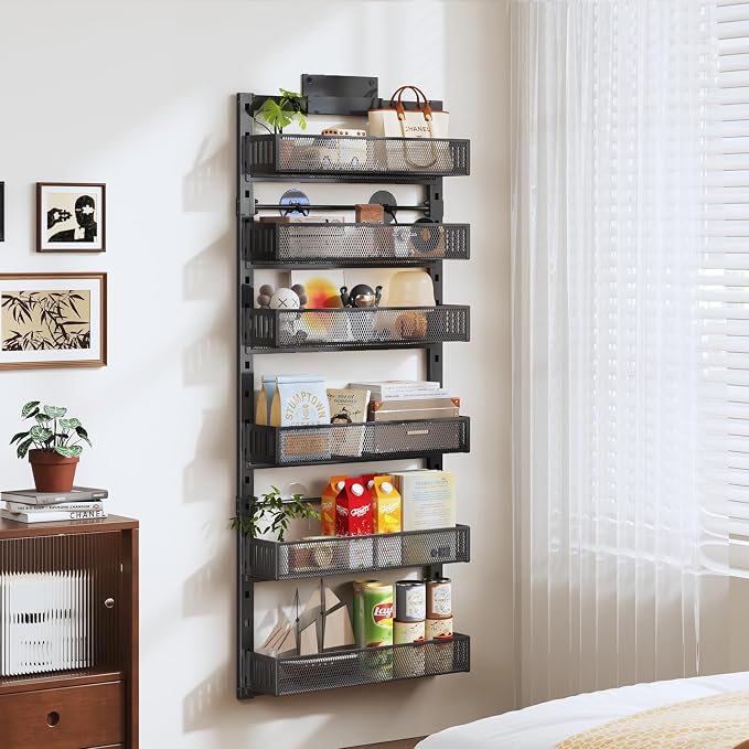 Pantry Door Organizers and Storage, 6-Tier Large Metal Heavy-Duty Frame Over - Image 5