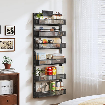 Pantry Door Organizers and Storage, 6-Tier Large Metal Heavy-Duty Frame Over - Image 5