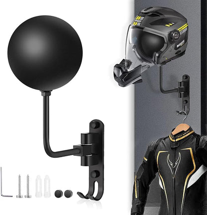 Kikerike Motorcycle Helmet Rack Wall Mount 180 Degree Rotation Metal Bike by Kikerike