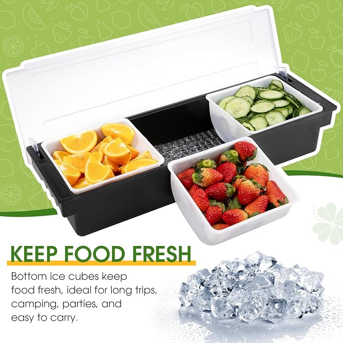 Ice Cooled Condiment Serving Container Fruit Veggie Condiment Caddy Plastic - Image 2