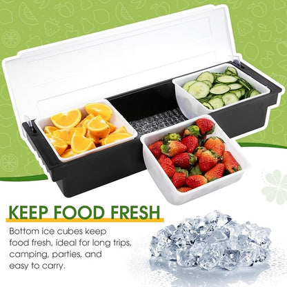 Ice Cooled Condiment Serving Container Fruit Veggie Condiment Caddy Plastic - Image 2