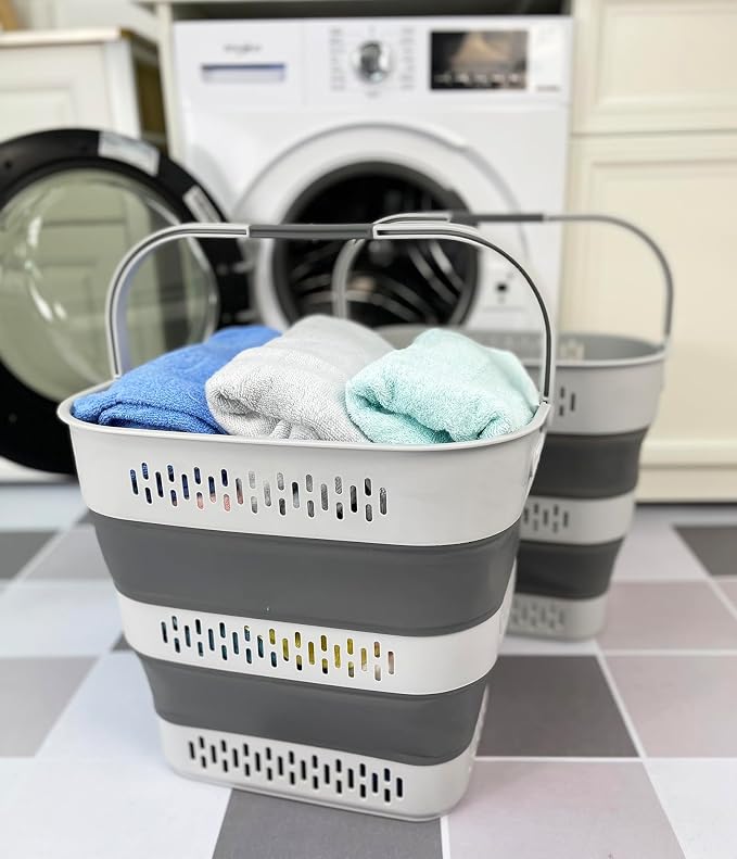 SAMMART 40L Collapsible Plastic Laundry Basket - Image 4