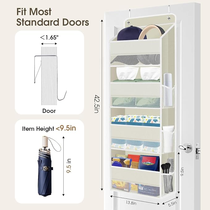 2 Pack Over The Door Organizer, Hanging Storage Organizer - Image 2