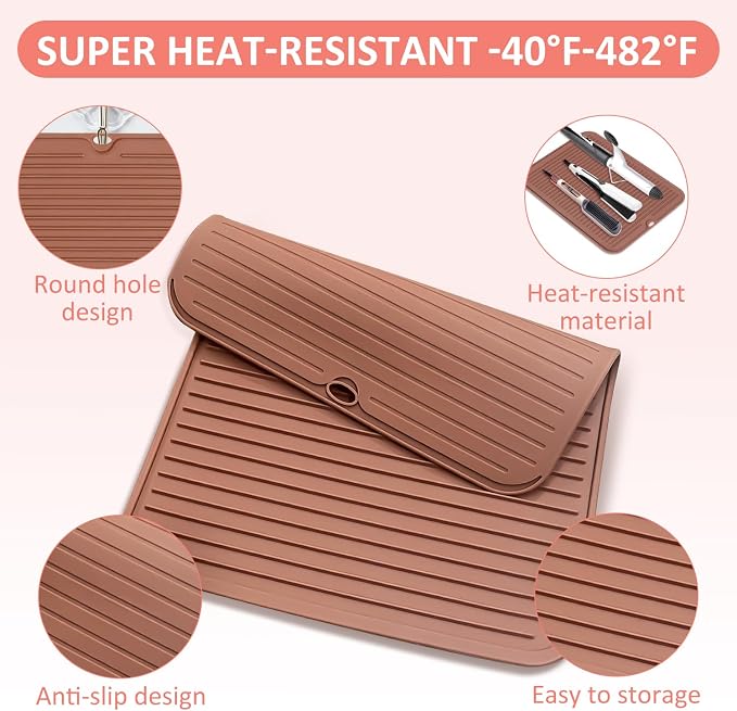 Quccefods Heat Resistant Mat Large Silicone Hot Hair Tools Mat - Image 3