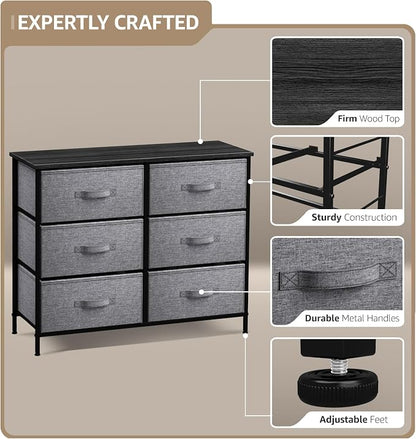 Sorbus Dresser with 6 Drawers - Image 4