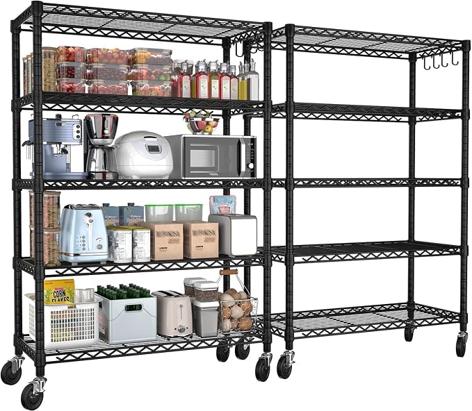 PrimeZone 74''H Wire Shelving 1250lbs 5 Tier Storage Shelves by PrimeZone