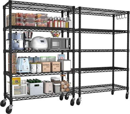 PrimeZone 74''H Wire Shelving 1250lbs 5 Tier Storage Shelves by PrimeZone