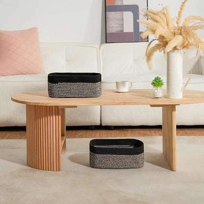 3-Pack Shelf Baskets for Organizing, Closet Organizer Bins, Small Woven Baskets - Image 9