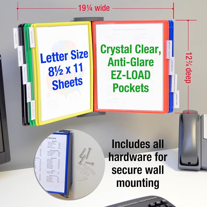 Ultimate Office FASTFIND 10-Pocket Wall Reference Display Organizer, Colors | - Image 6