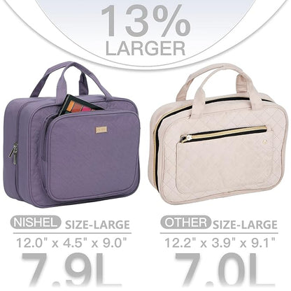 NISHEL Travel Toiletry Bag for Women, Makeup Essentials Organizer, Hanging Case - Image 2