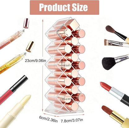 Lipstick Organizer, 16 Slots Fish Shape Cosmetic Lip Gloss Tower - Image 3