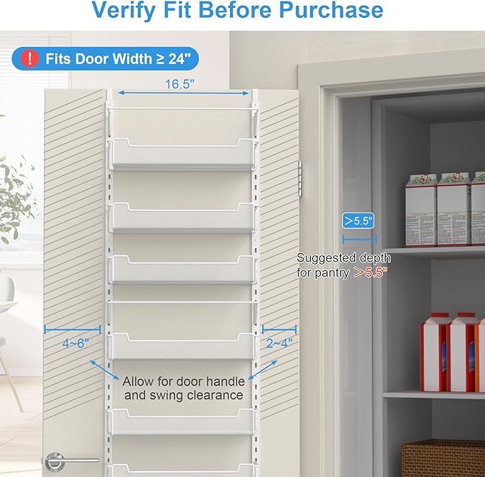 Over the Door Pantry Organizer, 10-Tier Over the Door Organizer - Image 4