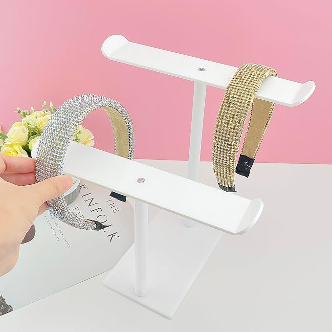 Bigfety Headband Holder, Acrylic Headband Organizer Stand, Hair Accessories - Image 3