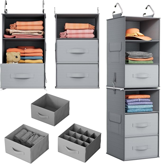 Pipishell 6-Shelf Hanging Closet Organizer, Hanging Shelves by Pipishell