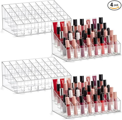 Macarrie 4 Pieces Lipstick Holder 40 Slot Clear Acrylic Lipgloss Organizer by Macarrie