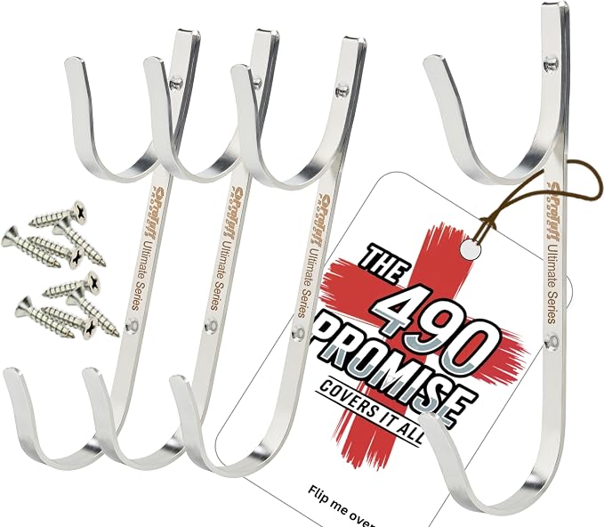 ProTuff 490 Promise 4-Pack Stainless Pool Pole Hanger, Wall Mount by ProTuffProducts