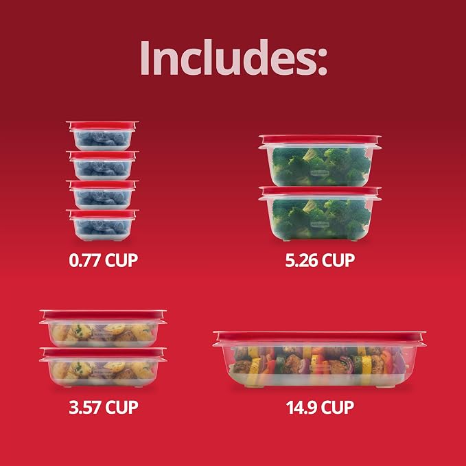Rubbermaid EasyStore Large Containers, 18-Piece Set, Food Storage Containers - Image 6