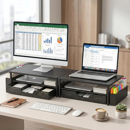 ECOLOVI Desk Organizer and Accessories, 2-Tier Computer Monitor Stand Rise - Image 5