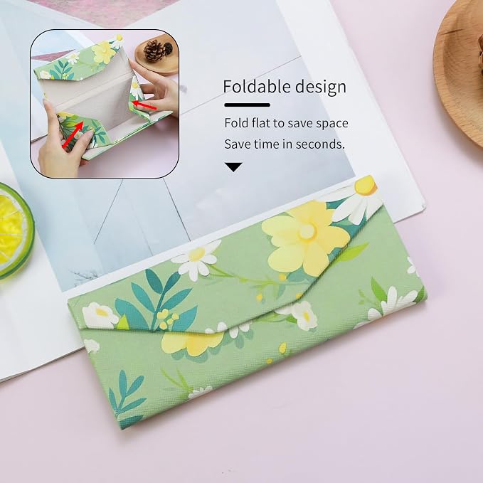 Foldable Glasses Case, Magnetic PU Leahter Sunglasses Case, Cute Hard Shell - Image 3