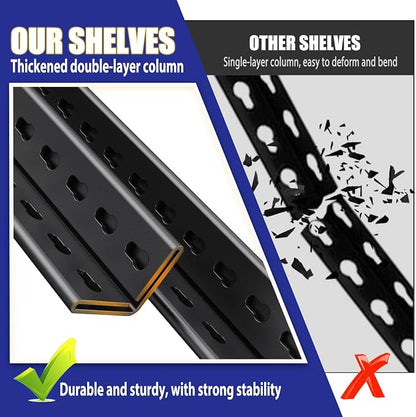 Garage Shelving-5 Tier Storage Shelves, Adjustable Heavy Duty Metal Shelving - Image 6