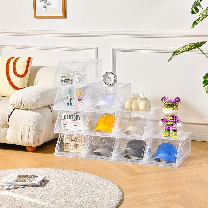 4 Pack Hat Organizer for Baseball Caps, Large Clear Cap Organizer - Image 3