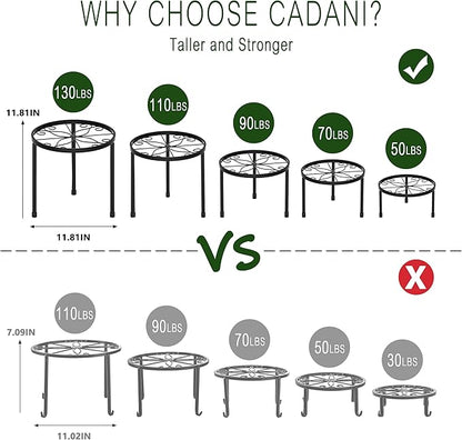 CADANI 5 Pack Metal Plant Stands - Image 3