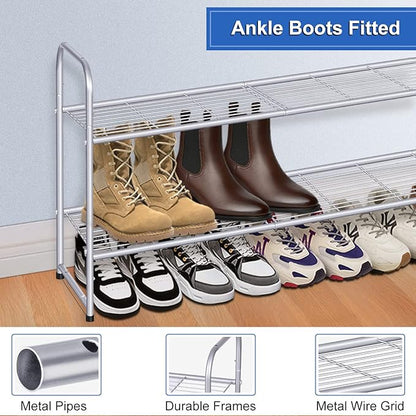 KEETDY 2-Tier Long Shoe Rack for Closet Shoe Organizer for Entryway, Metal - Image 5