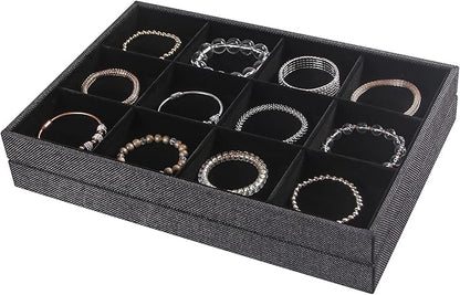Julysky 2Pcs 12 Grids Stackable Jewelry Organizer Trays - Image 6
