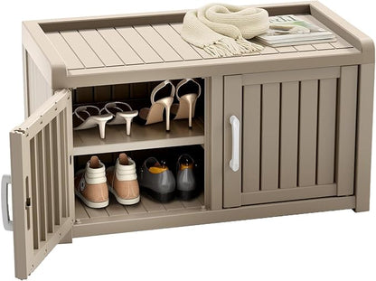 ROJIK Shoe Cabinet Waterproof UV-Resistant, Storage Bench Indoor Outdoor by ROJIK